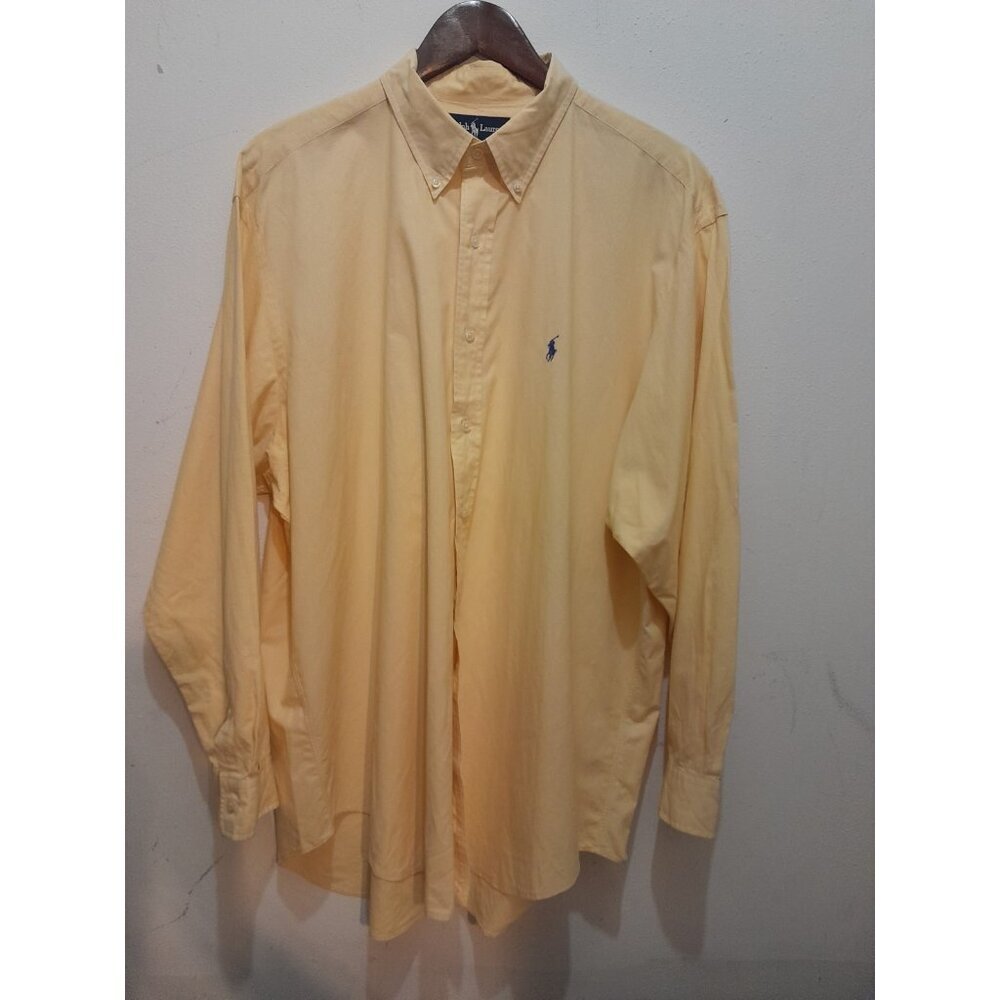 Vtg Ralph Lauren Men Yarmouth Career Work Formal Sz 16-1/2/33 Dress Shirt Yellow